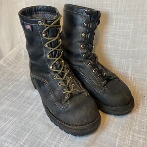 DANNER Super Rain Forest Gore Tex 8" All Black Leather Outdoor Work Boots Men 10